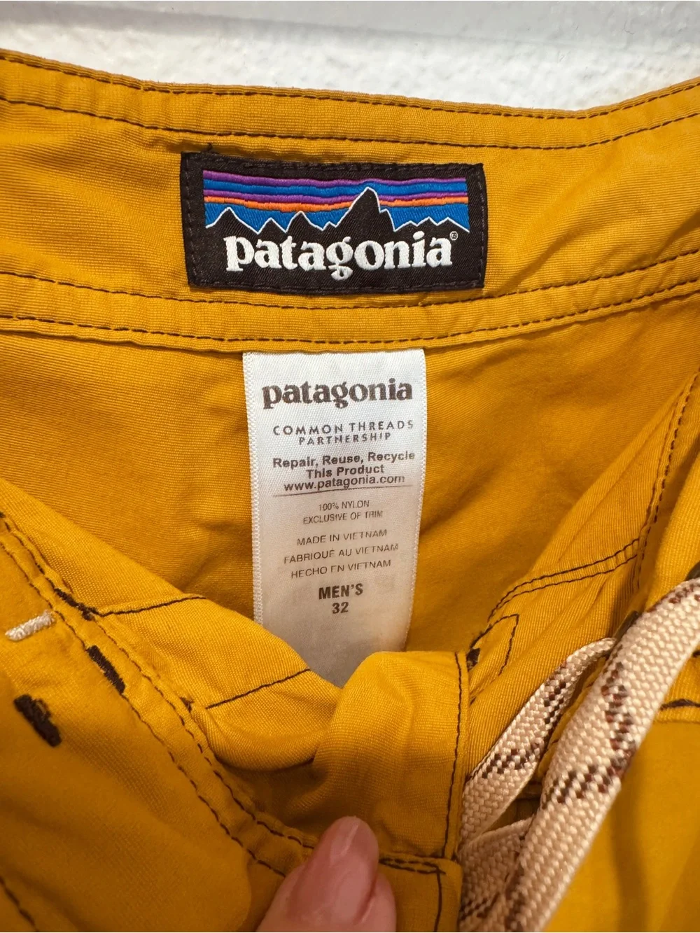 Patagonia Mustard Drawcord Hybrid Shorts - Men's 32